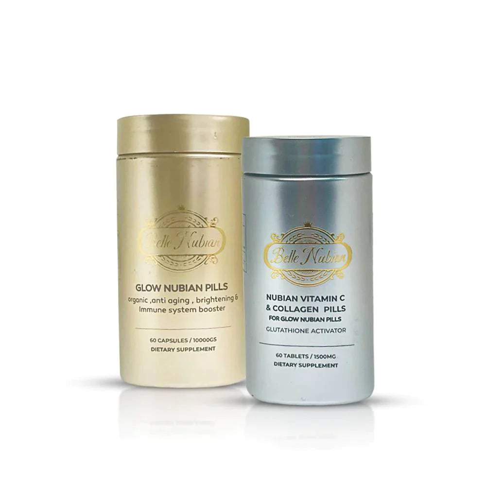 DUO ECLAIRCISSEMENT : PILULES GLOW NUBIAN + VITAMINE C &a